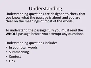 Techniques for Passage Comprehension