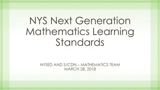 New York State Next Generation Mathematics Learning Standards Overview