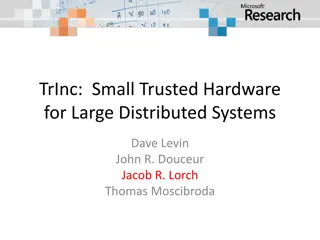 TrInc: Small Trusted Hardware for Large Distributed Systems