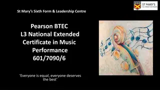 Pearson BTEC L3 National Extended Certificate in Music Performance