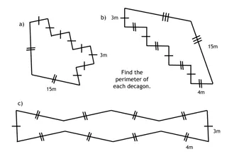 Geometry Perimeter Problems: Decagons, Heptagons, and More