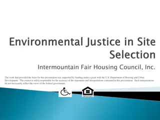 HUD's Environmental Justice Strategy Update Overview