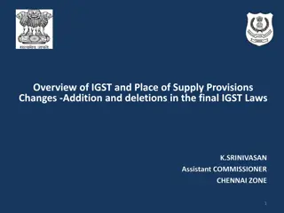 Overview of Changes in IGST and Place of Supply Provisions