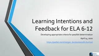 Developing ELA Criteria for Pass/Fail Determination