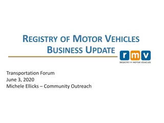 RMV Business Update and Service Information