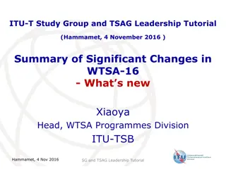 Significant Changes in ITU-T WTSA-16: Overview of Resolutions and Recommendations