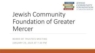 Jewish Community Foundation of Greater Mercer - Board of Trustees Meeting Highlights