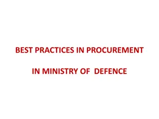 Best Practices in Procurement in Ministry of Defence