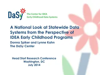 Analysis of Early Childhood Data Systems in IDEA Programs