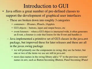 Overview of GUI Components and Creating GUI in Java