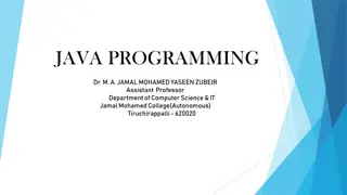 Fundamentals of Object-Oriented Programming in Java