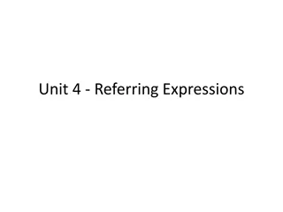 Referring Expressions in Linguistics