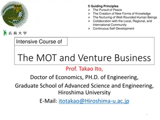 Intensive Course on MOT and Venture Business with Prof. Takao Ito