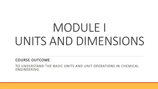 Introduction to Units and Unit Operations in Chemical Engineering