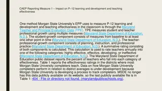 Measurement of P-12 Learning and Teaching Effectiveness at Morgan State University