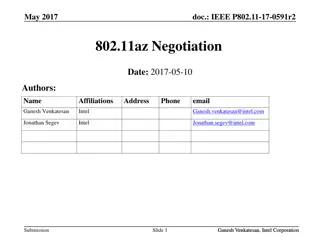 Detailed Analysis of IEEE P802.11-17-0591r2 Negotiation Phase for 802.11az Protocol