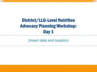 District/LLG-Level Nutrition Advocacy Planning Workshop: Day 1 Highlights