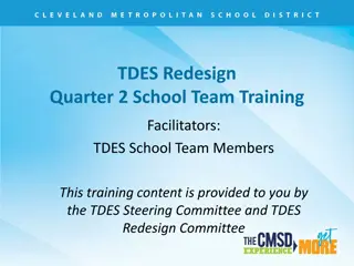 TDES Redesign Quarter 2 School Team Training