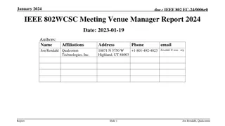 IEEE 802 Meeting Venue Status Report – January 2024