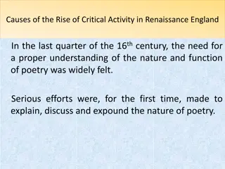 Causes of the Rise of Critical Activity in Renaissance England