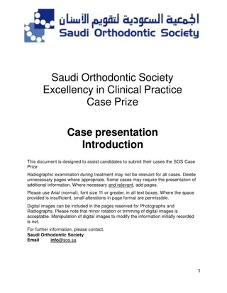 Saudi Orthodontic Society Clinical Case Presentation Guide