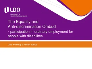 Ensuring Equality and Anti-Discrimination in Employment: The Ombud's Role