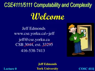 Jeff Edmonds - CSE4111/5111 Computability and Complexity Course Insights