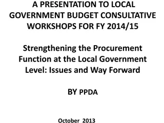 Strengthening Procurement Function at Local Government Level: Issues & Way Forward