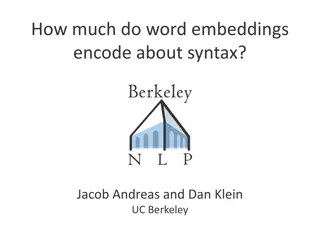 Exploring Word Embeddings and Syntax Encoding