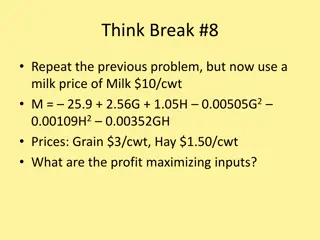 Profit Maximization Analysis with Milk Price Variation