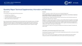 ACT Public Health Services Quarterly Performance Report