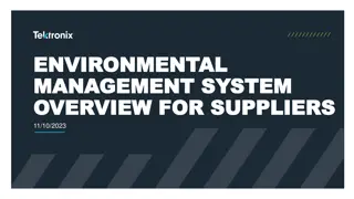 Environmental Management System Overview for Suppliers at Beaverton Campus