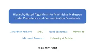 Hierarchy-Based Algorithms for Minimizing Makespan under Precedence and Communication Constraints