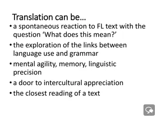 Understanding the Art of Translation