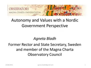 Nordic Government Perspective on Autonomy and Values in Higher Education