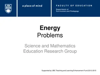 Energy Problems in Science Education