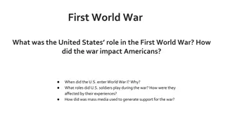 The United States in World War I: Impact, Soldiers' Experiences, and Media Support