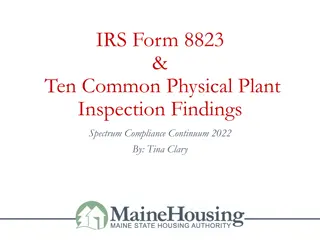 Common Physical Plant Inspection Findings and Compliance Issues