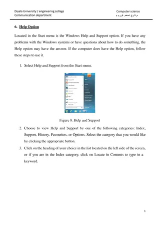 Exploring Windows Help and Support at Diyala University Engineering College