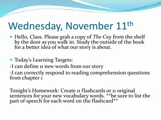 Vocabulary Learning Targets and Homework for November 11th