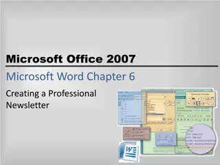 Mastering Professional Newsletters in Microsoft Word 2007