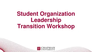 Student Organization Leadership Transition Workshop