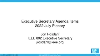 IEEE 802 July 2022 Plenary Meeting Agenda