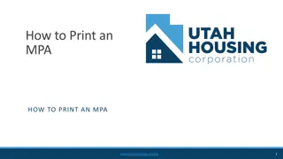 How to Print an MPA Instructions from Utah Housing Corp