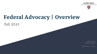 Federal Advocacy Overview for Fall 2023