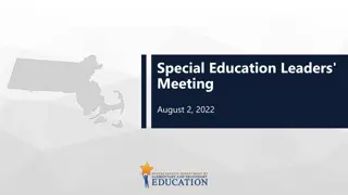 Special Education Leaders Meeting Highlights and Emergency Licensure Updates