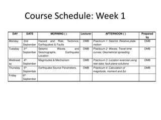 Earthquake and Hazard Assessment Course Schedule