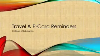 Travel & P-Card Reminders for College of Education