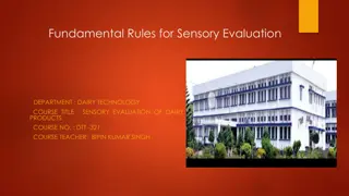 Fundamental Rules for Sensory Evaluation of Dairy Products