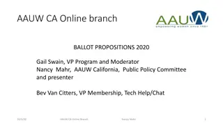 2020 AAUW CA Online Branch Ballot Propositions Overview